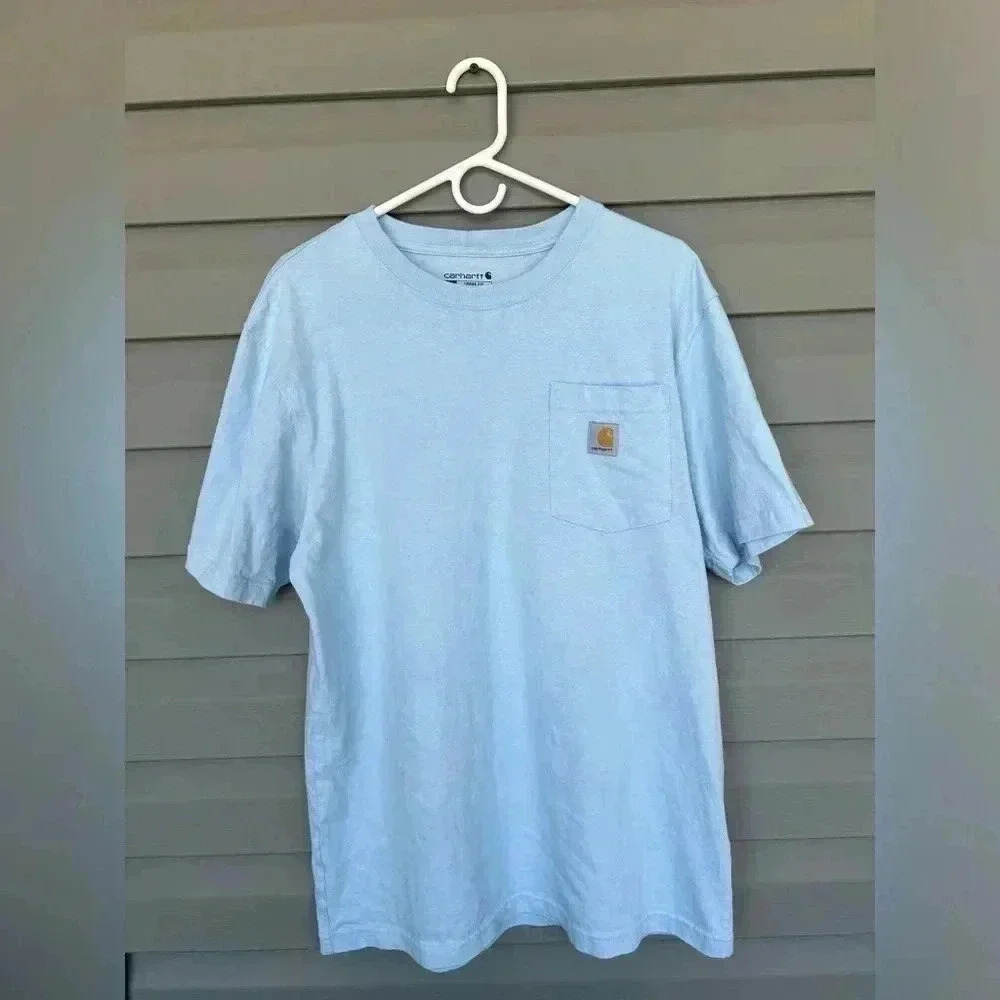 Carhartt Loose Fit "C" Logo Pocket T-shirt - Moonstone Sz M
